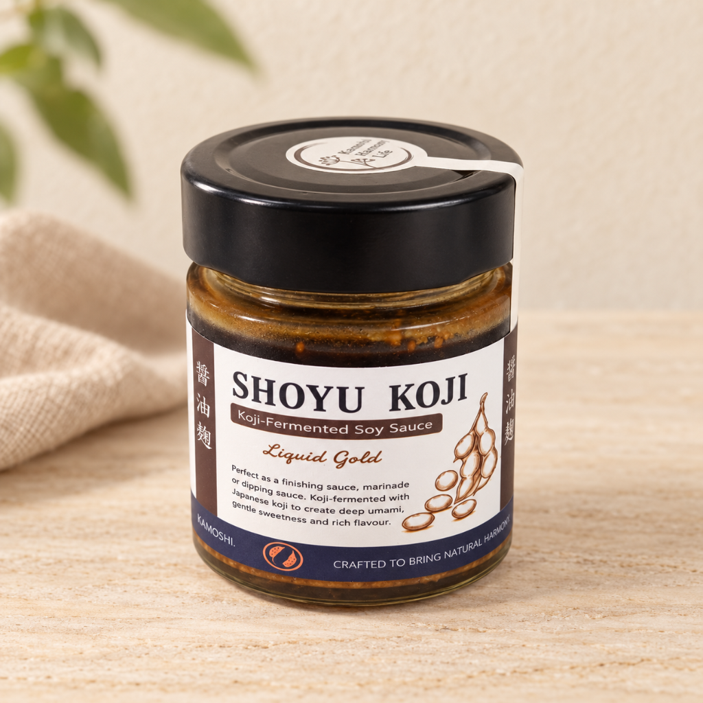 Bottle of shoyu koji